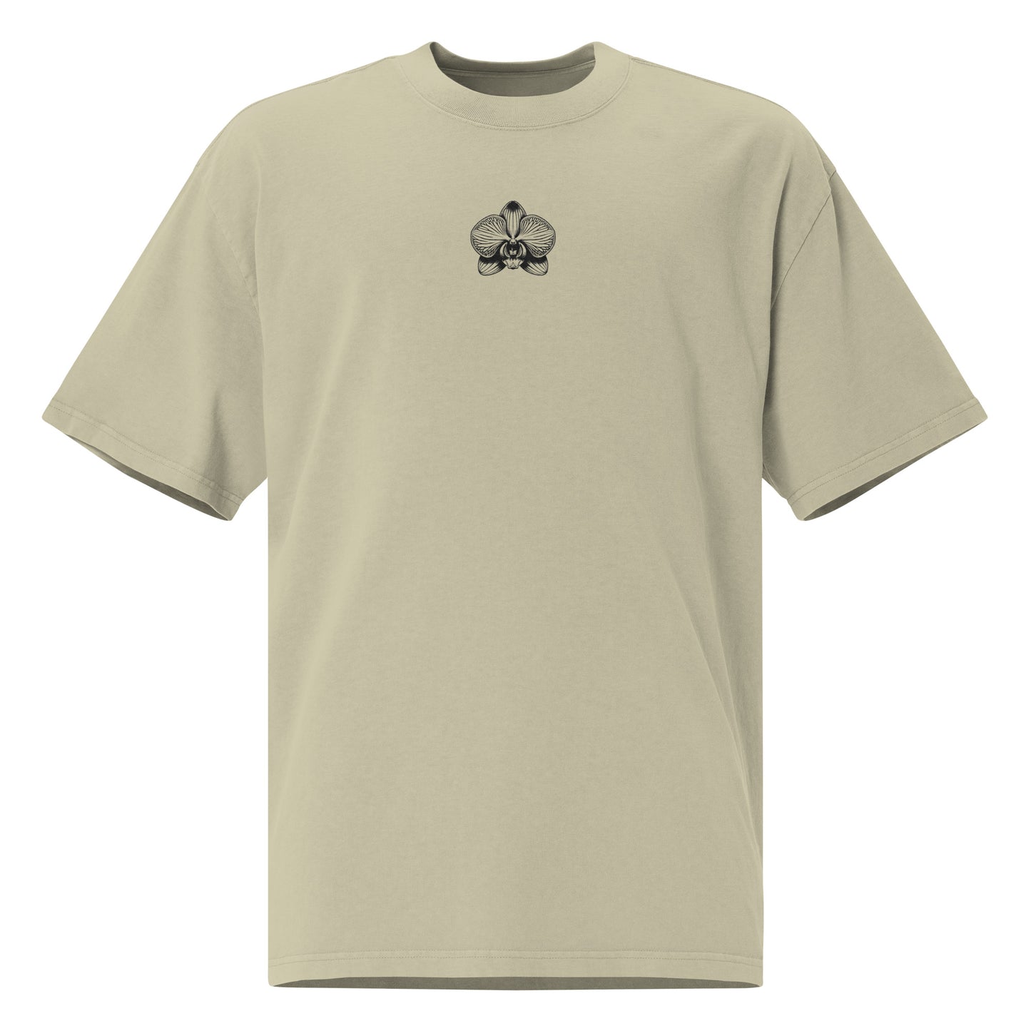 Eucalyptus Oversized faded t-shirt with orchid emblem – Schwarzman