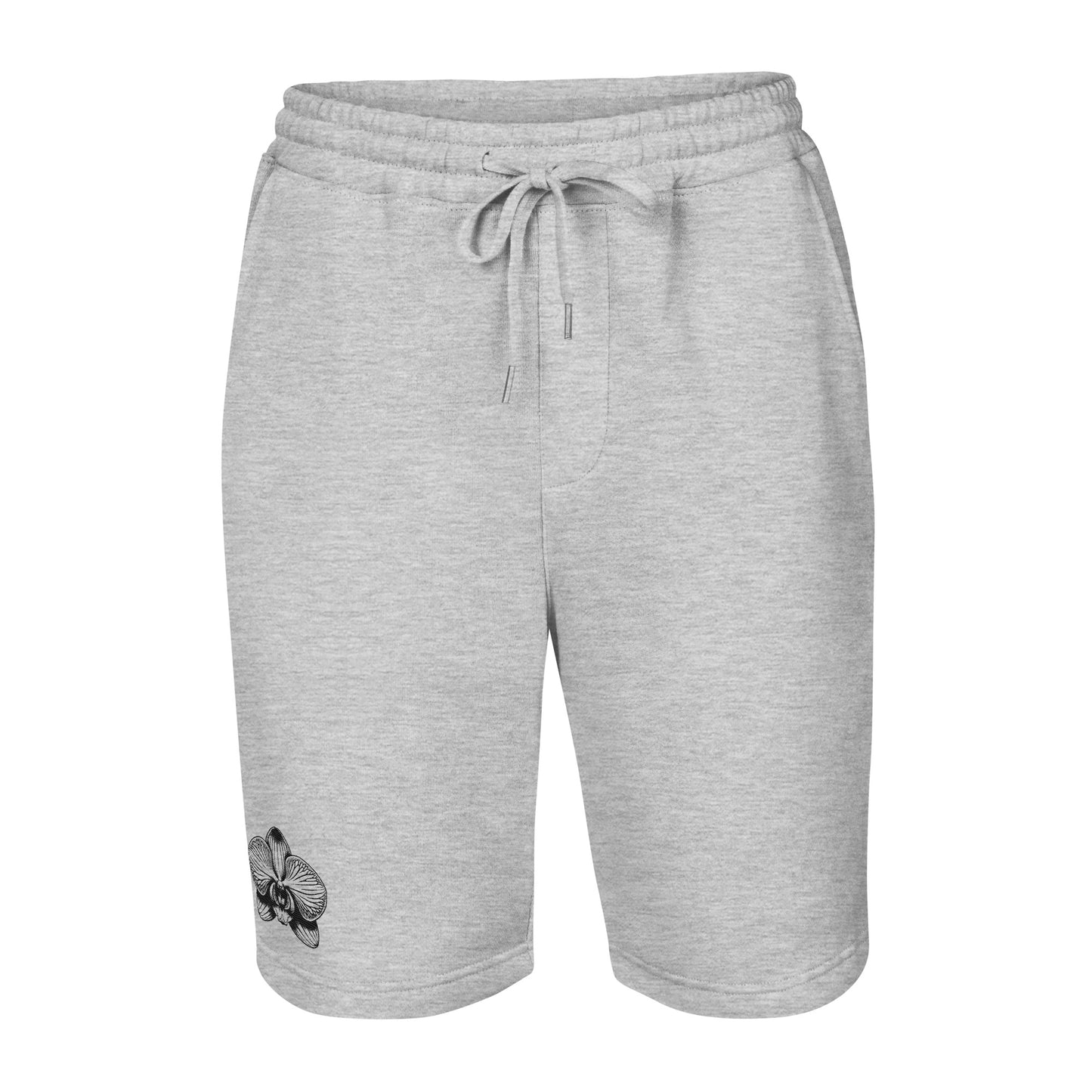 Heather grey Men's fleece shorts with orchid emblem – Schwarzman