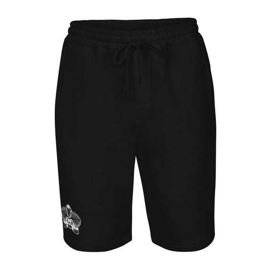 Black Men's fleece shorts  with orchid emblem – Schwarzman