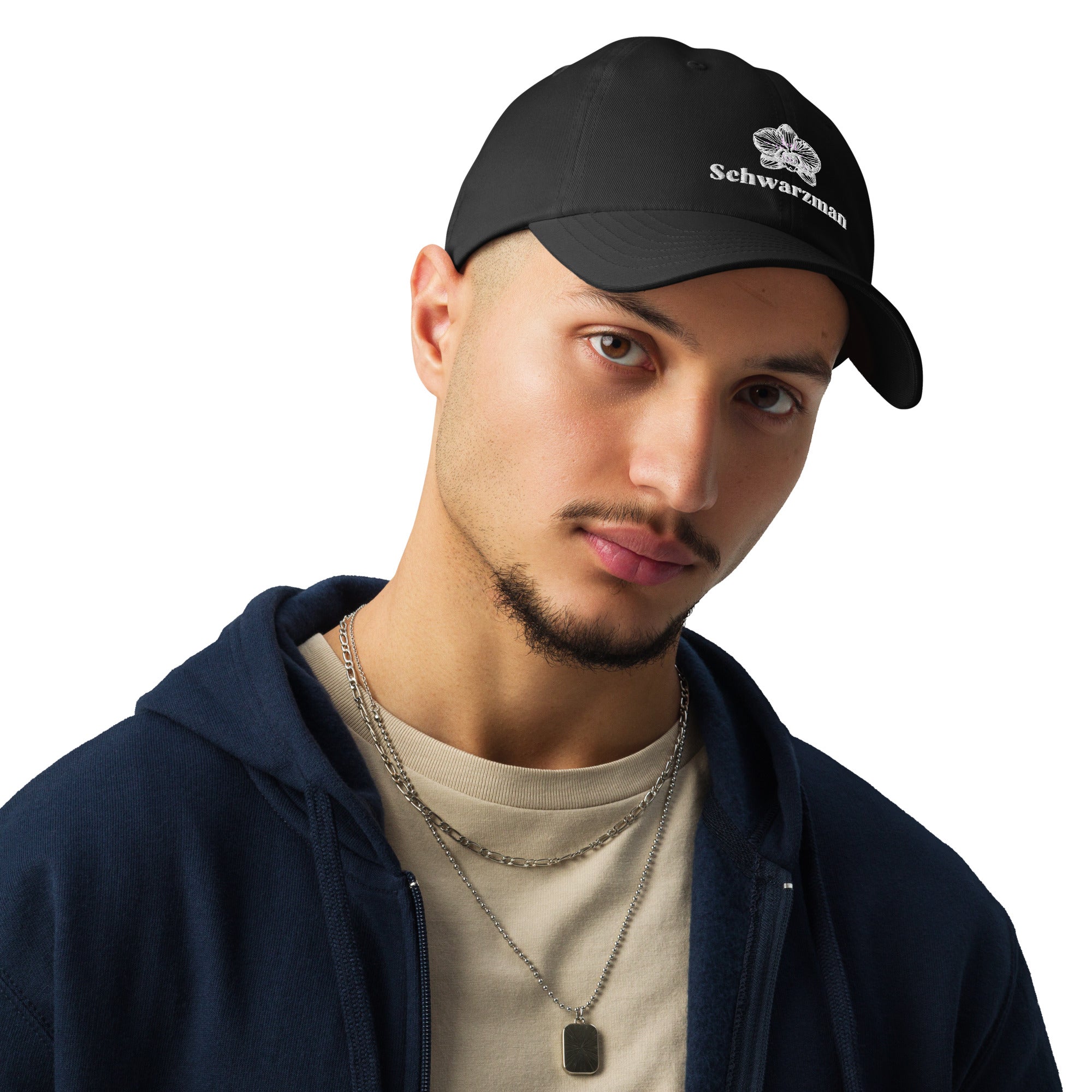 Black under armour dad hat with orchid emblem – Schwarzman