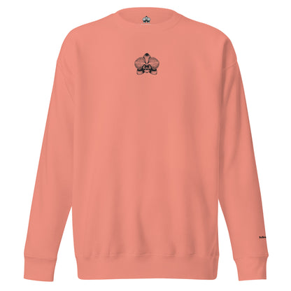 Dusty rose unisex premium sweatshirt with orchid emblem – Schwarzman