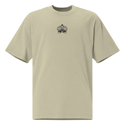 Eucalyptus Oversized faded t-shirt with orchid emblem – Schwarzman