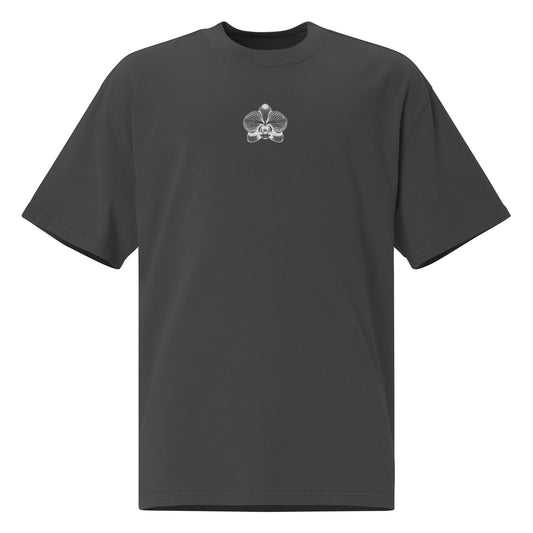 Fade Black Oversized faded t-shirt with orchid emblem – Schwarzman