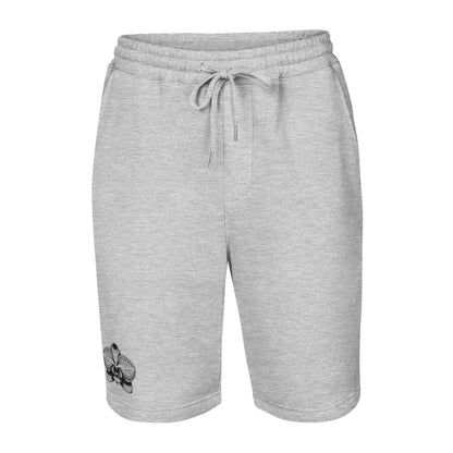 Heather grey Men's fleece shorts  with orchid emblem – Schwarzman