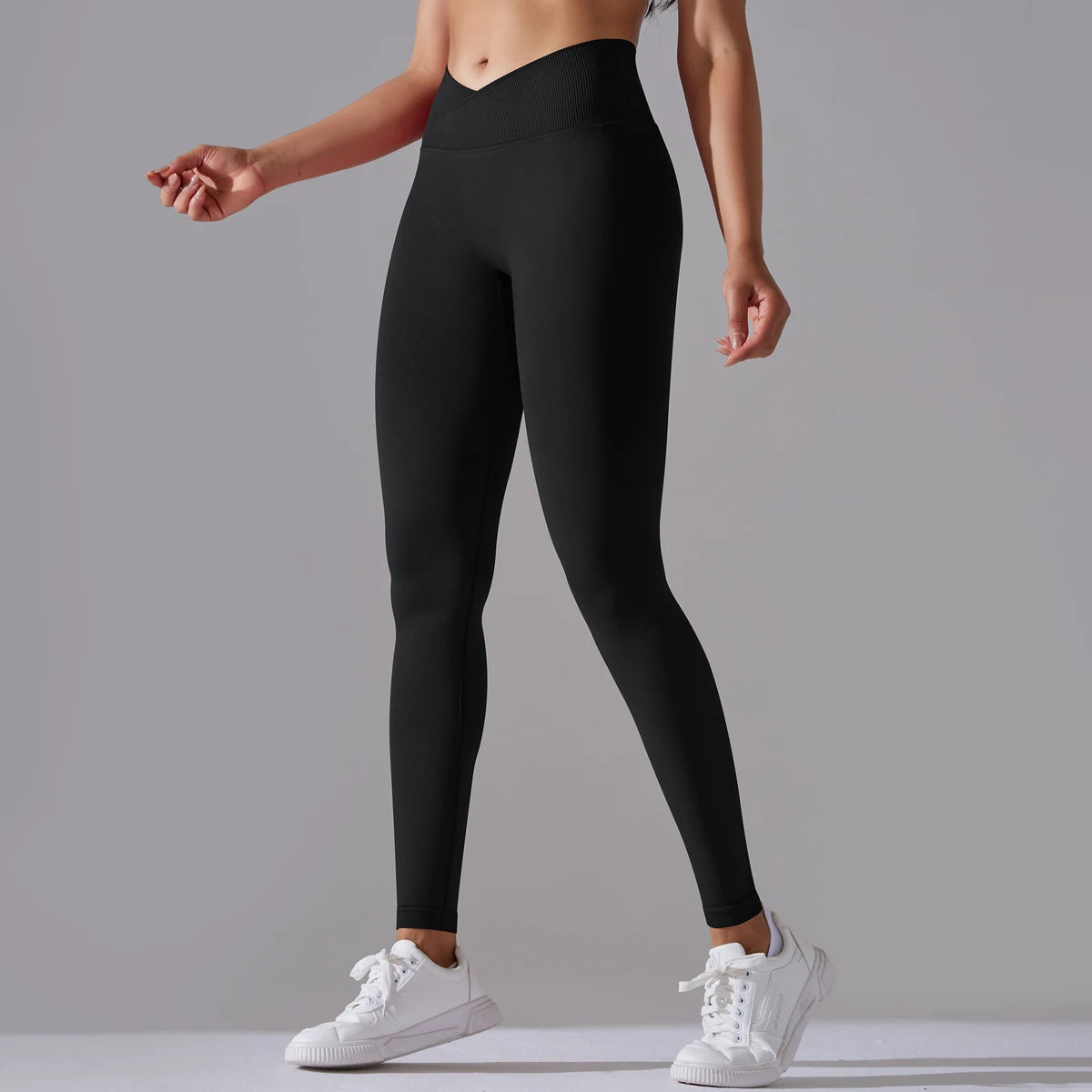 Schwarzman - Women V-Shaped Waist Activewear Pants - Elevate your workout with our Women V-Shaped Waist Activewear Pants. Featuring a high waist for added support and a sporty style, these ankle-length leggings are perfect for all seasons. Made with seaml