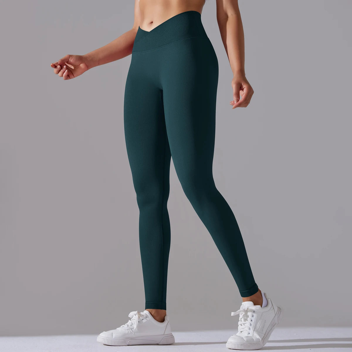 Schwarzman - Women V-Shaped Waist Activewear Pants - Elevate your workout with our Women V-Shaped Waist Activewear Pants. Featuring a high waist for added support and a sporty style, these ankle-length leggings are perfect for all seasons. Made with seaml