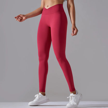 Schwarzman - Women V-Shaped Waist Activewear Pants - Elevate your workout with our Women V-Shaped Waist Activewear Pants. Featuring a high waist for added support and a sporty style, these ankle-length leggings are perfect for all seasons. Made with seaml