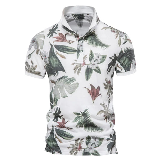 Men Floral Elegant Polo Shirt