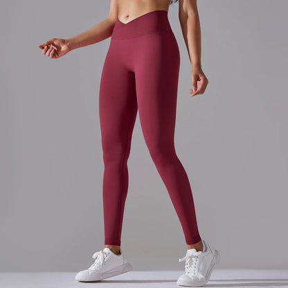 Schwarzman - Women V-Shaped Waist Activewear Pants - Elevate your workout with our Women V-Shaped Waist Activewear Pants. Featuring a high waist for added support and a sporty style, these ankle-length leggings are perfect for all seasons. Made with seaml