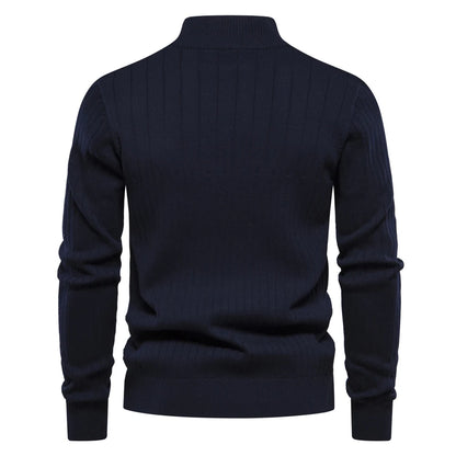 Men elegant Zip Long Sleeve Striped Shirt