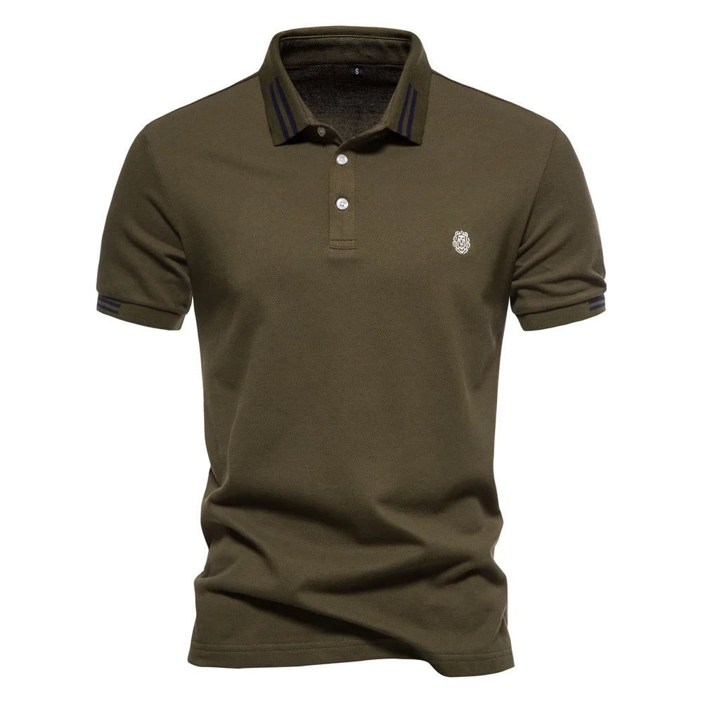 Men Elegant Aiopeon Polo Shirt Dark Green