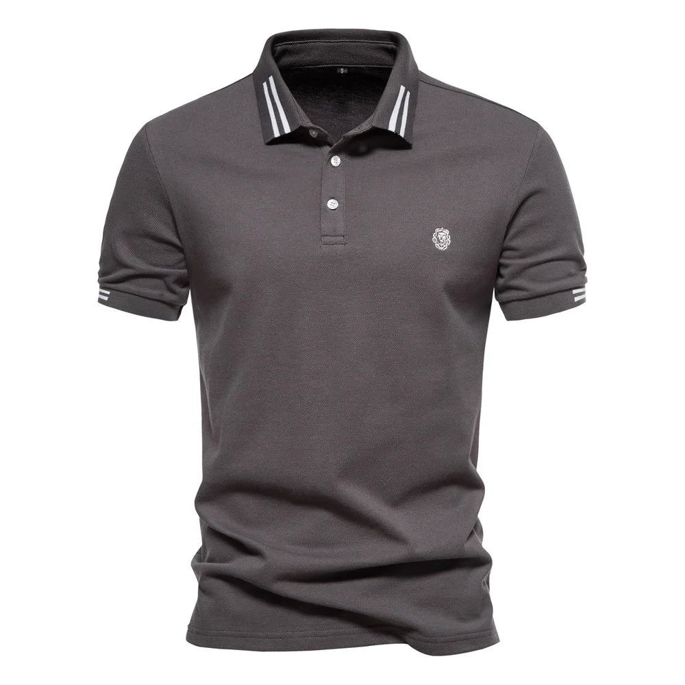 Men Elegant Aiopeon Polo Shirt Dark Grey