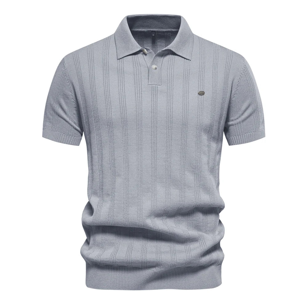 Men Elegant Aiopeon Stripes Polo Shirt