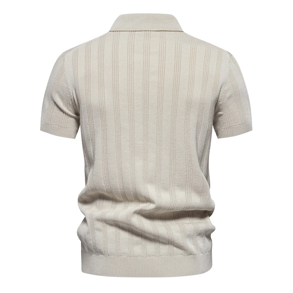 Men Elegant Aiopeon Stripes Polo Shirt