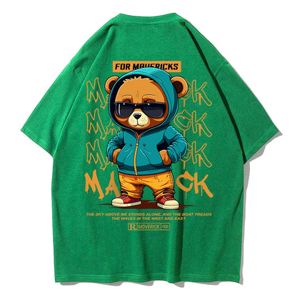 Men Fashion Oversize TeddyTed Outfit T Shirt Green