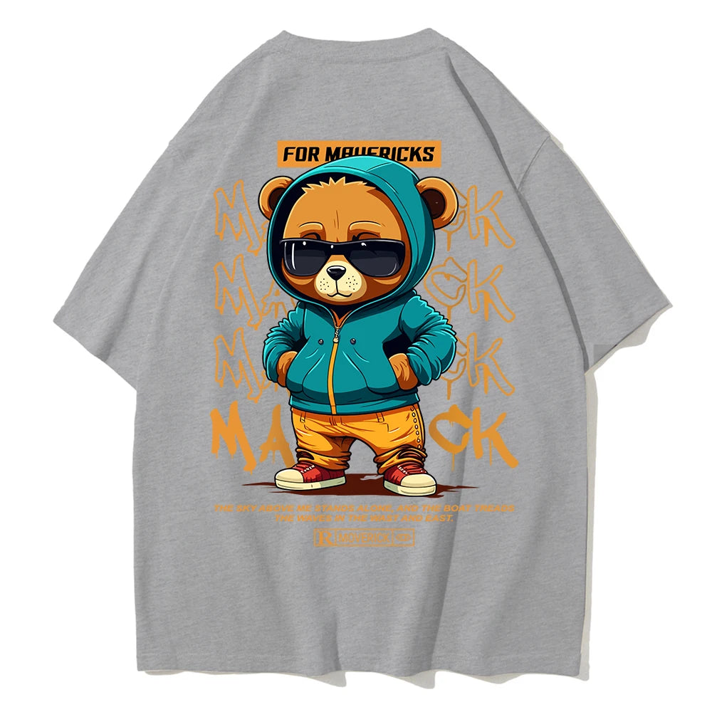 Men Fashion Oversize TeddyTed Outfit T Shirt Gray