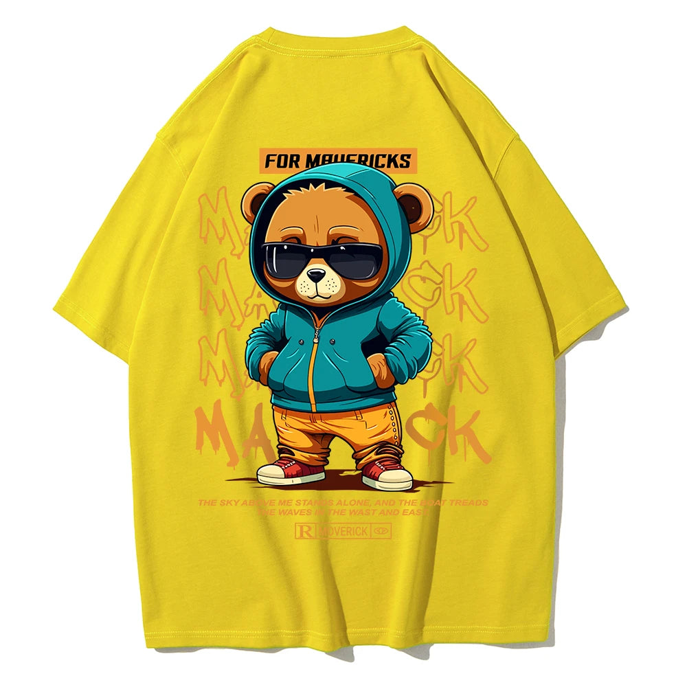 Men Fashion Oversize TeddyTed Outfit T Shirt Yellow