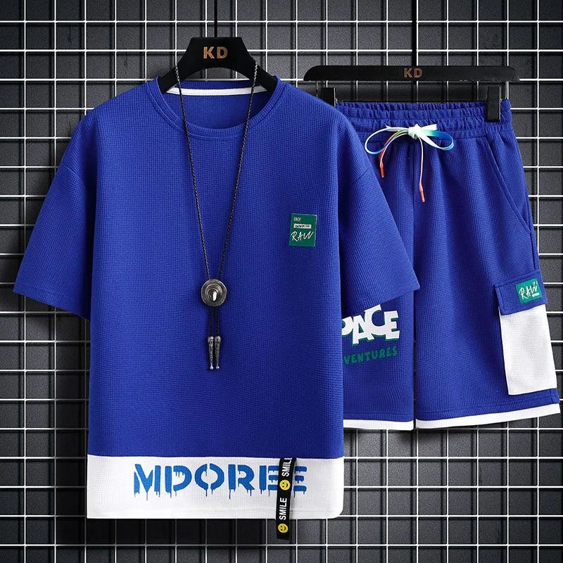 Men Mdoree Fashion Outfit Set Blue