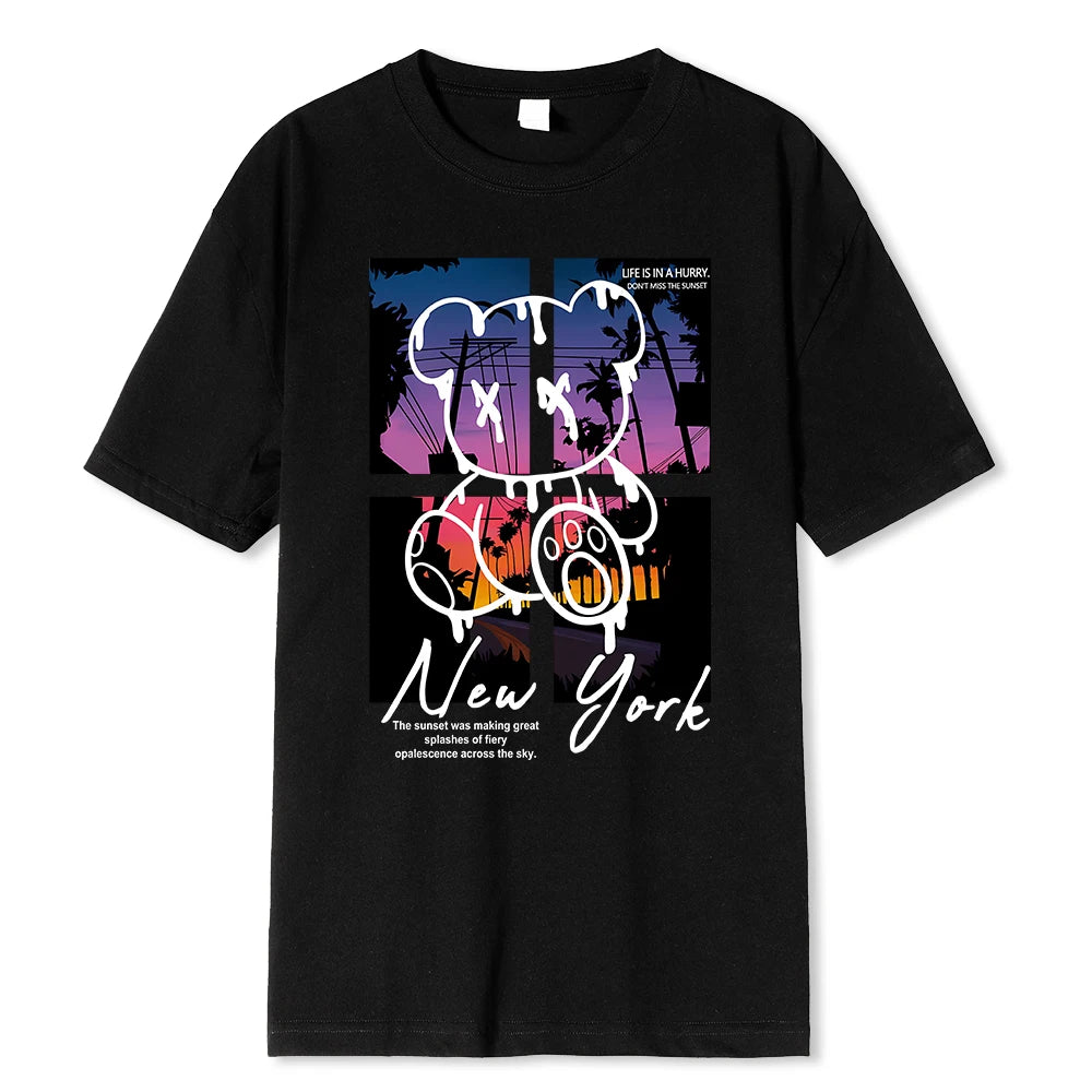 Men New York TeddyTed Outfit T Shirts Black