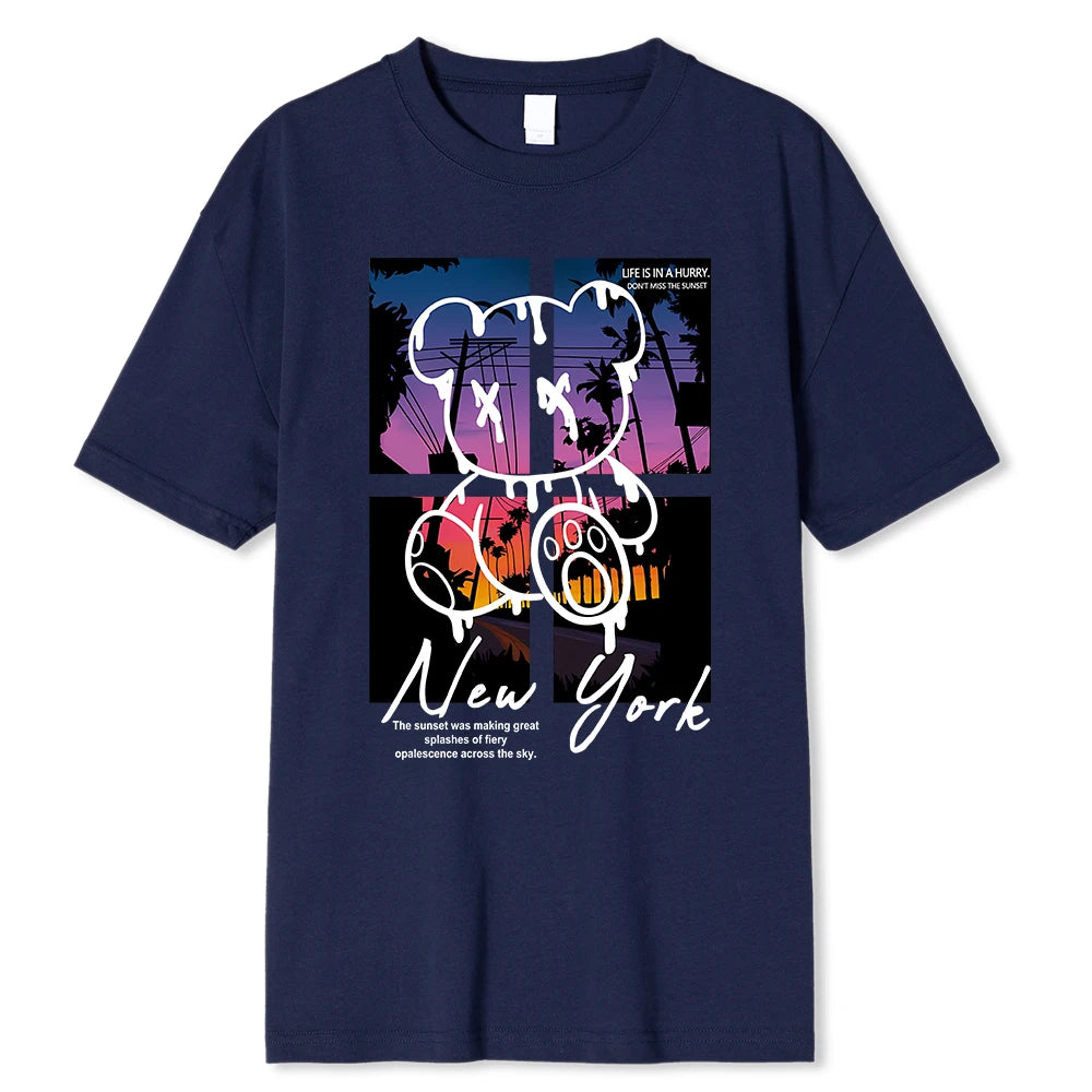 Men New York TeddyTed Outfit T Shirts Dark Blue