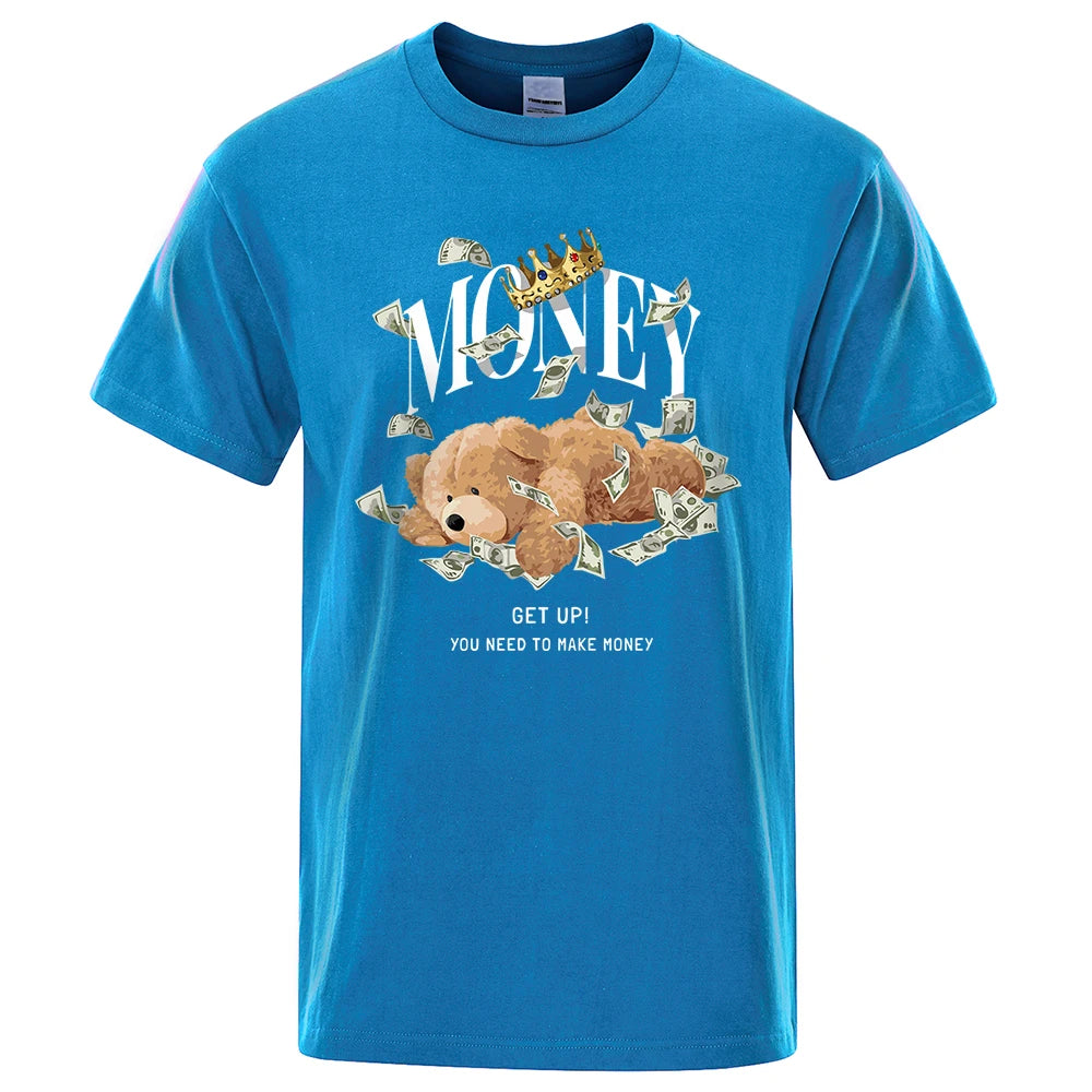 Men Outfit TeddyTed Money T Shirt Light Blue