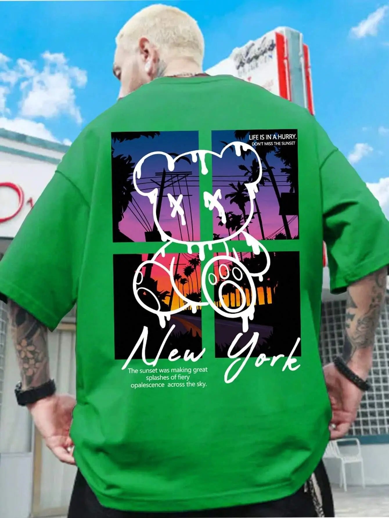 Men Oversize TeddyTed New York Outfit T Shirts