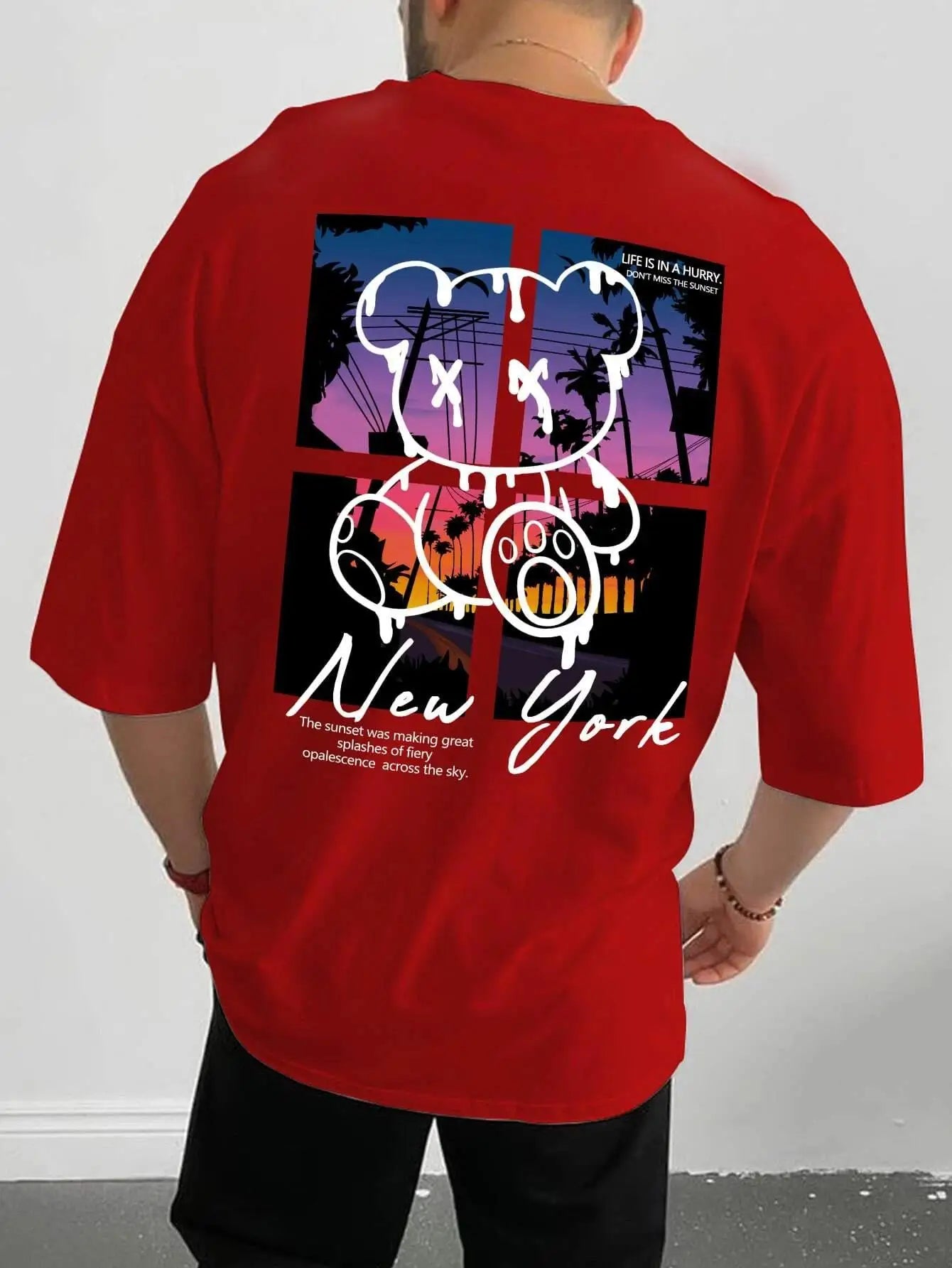 Men Oversize TeddyTed New York Outfit T Shirts