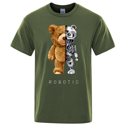 Schwarzman™ - Men RoboTed Outfit T Shirt - fashion, men, outfit, Oversize, shirt, street, streetwear, summer, t, t shirt - men-robobear-t-shirt -  - Schwarzman| Schwarzman where fashion meets elegance. Explore limited edition clothing for men and women, from evening wear to activewear. Visit our store for premium brands and exclusive collections. | Clothing | Clothes | Fashion | Brand | Brands | Women | Men | Schwarzman | שוורצמן | Limited Edition | מהדורה מוגבלת | Store | Shop | Gym | workout | Fitness.