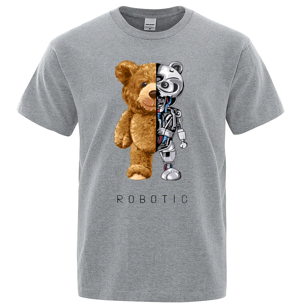 Schwarzman™ - Men RoboTed Outfit T Shirt - fashion, men, outfit, Oversize, shirt, street, streetwear, summer, t, t shirt - men-robobear-t-shirt -  - Schwarzman| Schwarzman where fashion meets elegance. Explore limited edition clothing for men and women, from evening wear to activewear. Visit our store for premium brands and exclusive collections. | Clothing | Clothes | Fashion | Brand | Brands | Women | Men | Schwarzman | שוורצמן | Limited Edition | מהדורה מוגבלת | Store | Shop | Gym | workout | Fitness.