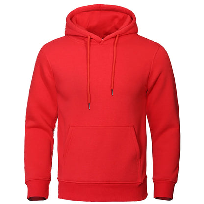 Men Warm Solid Color Hoodie Outfit Shirt