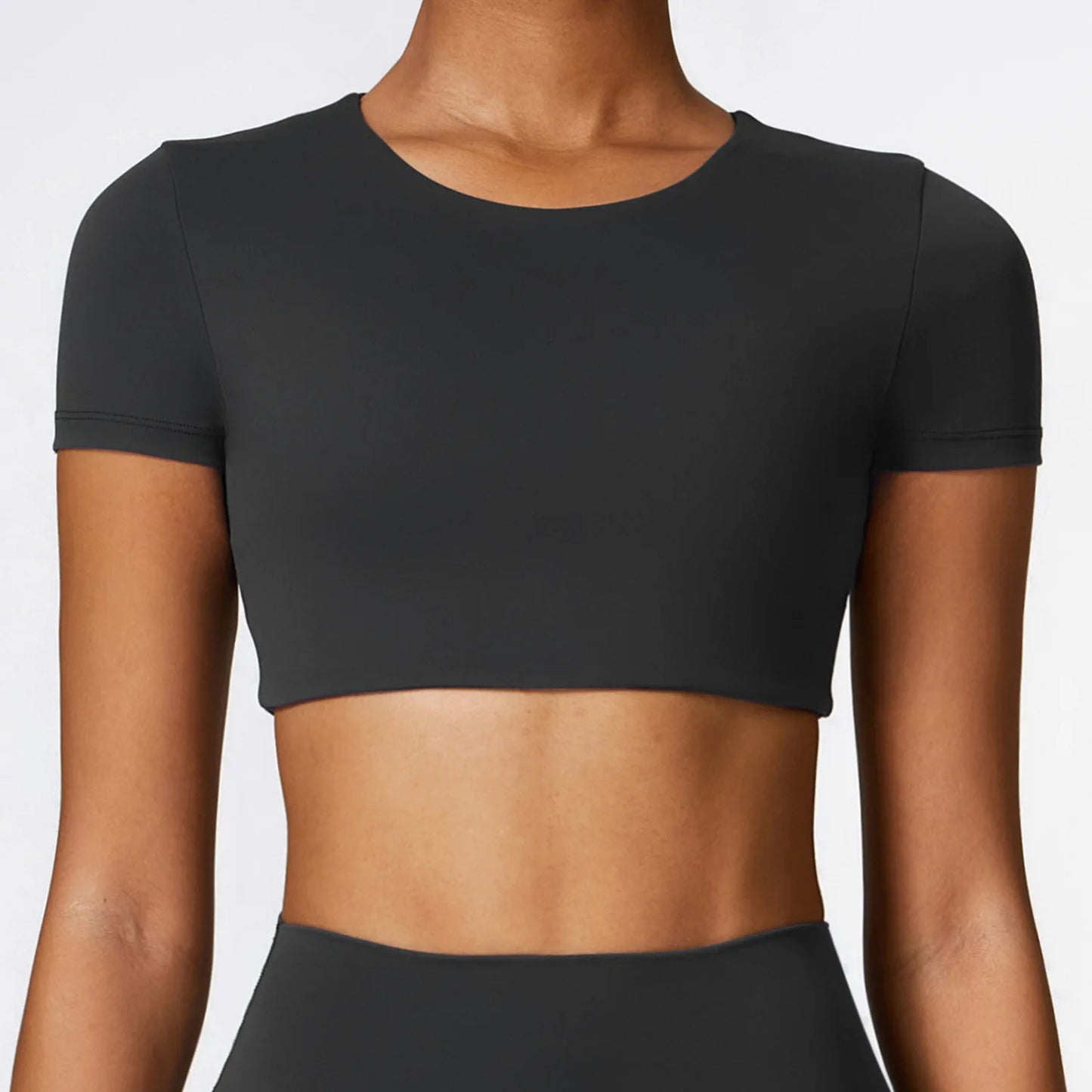 Women Basic Push Up Top Shirt Black