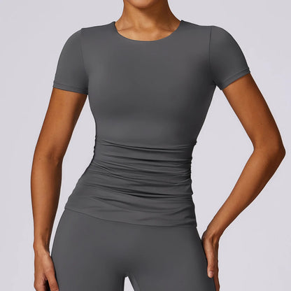 Women Basic Sports Shirt Gray