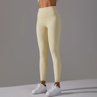 Women FlexFit Leggings Sportswear Pants Beige