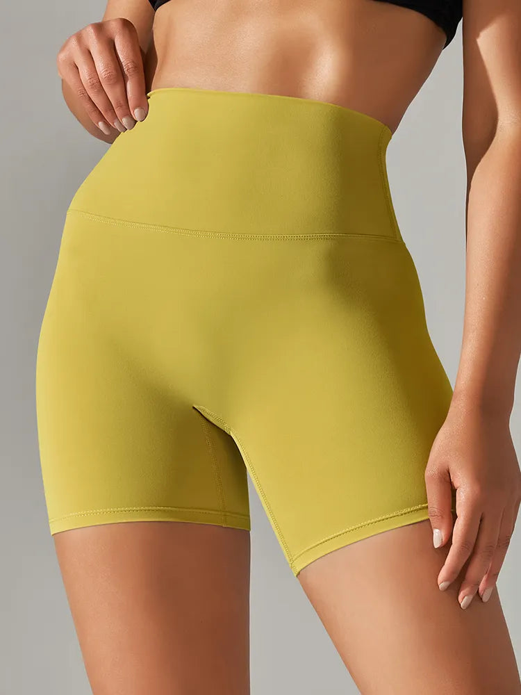 Women FlexFit Shorts Sportswear Pants Mustard Yellow