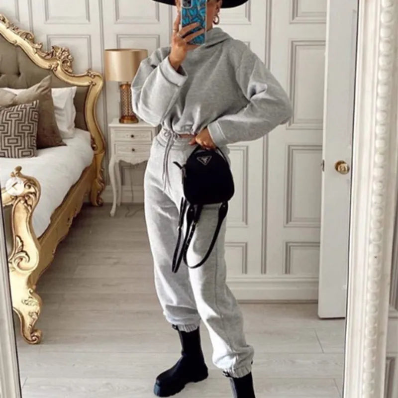 Women Oversized Outfit Suit Set Gray