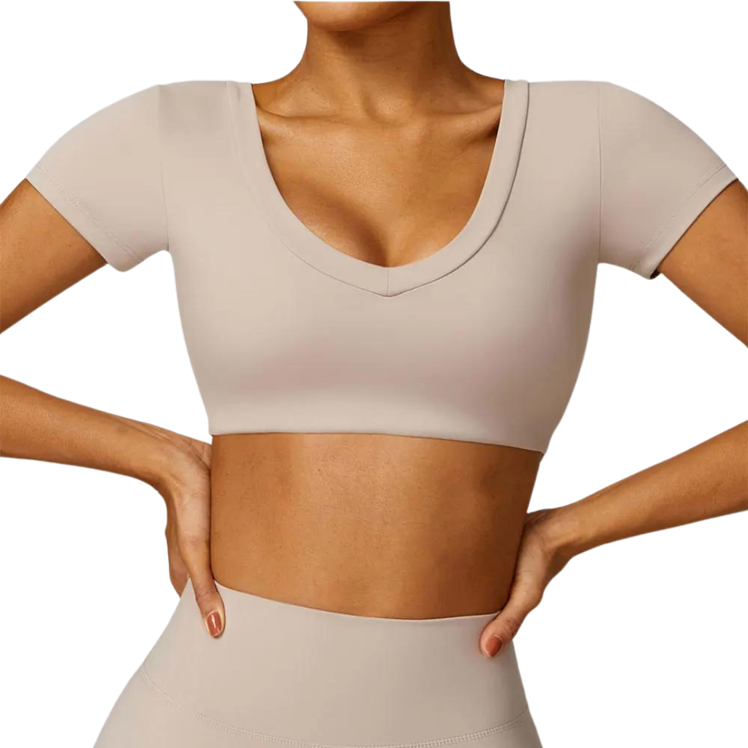 Women Sports Crop Top Push Up Shirt