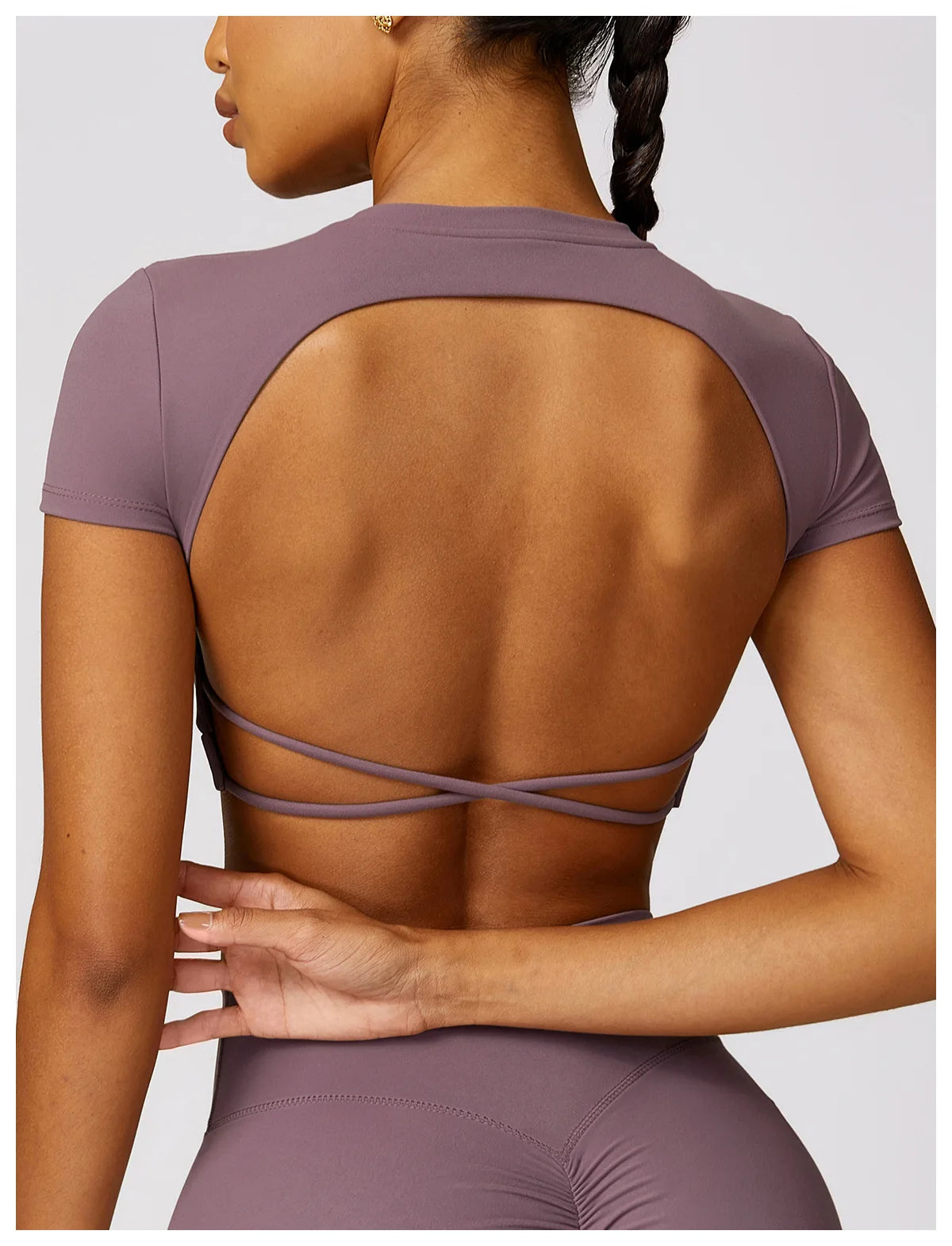 Women Sports Top Backless Shirt