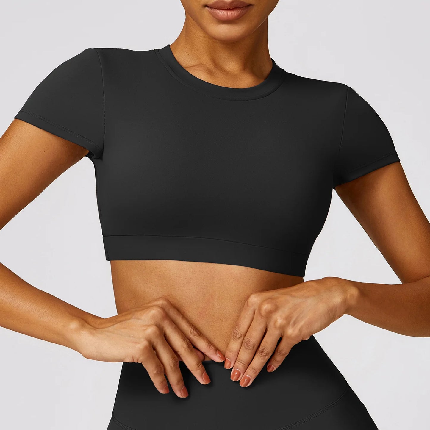 Women Sports Top Backless Shirt Black