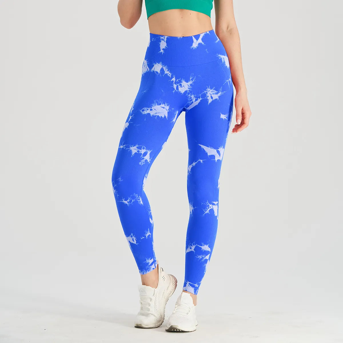 Women Tie-Dye Tights Sportswear Pants Royal Blue S