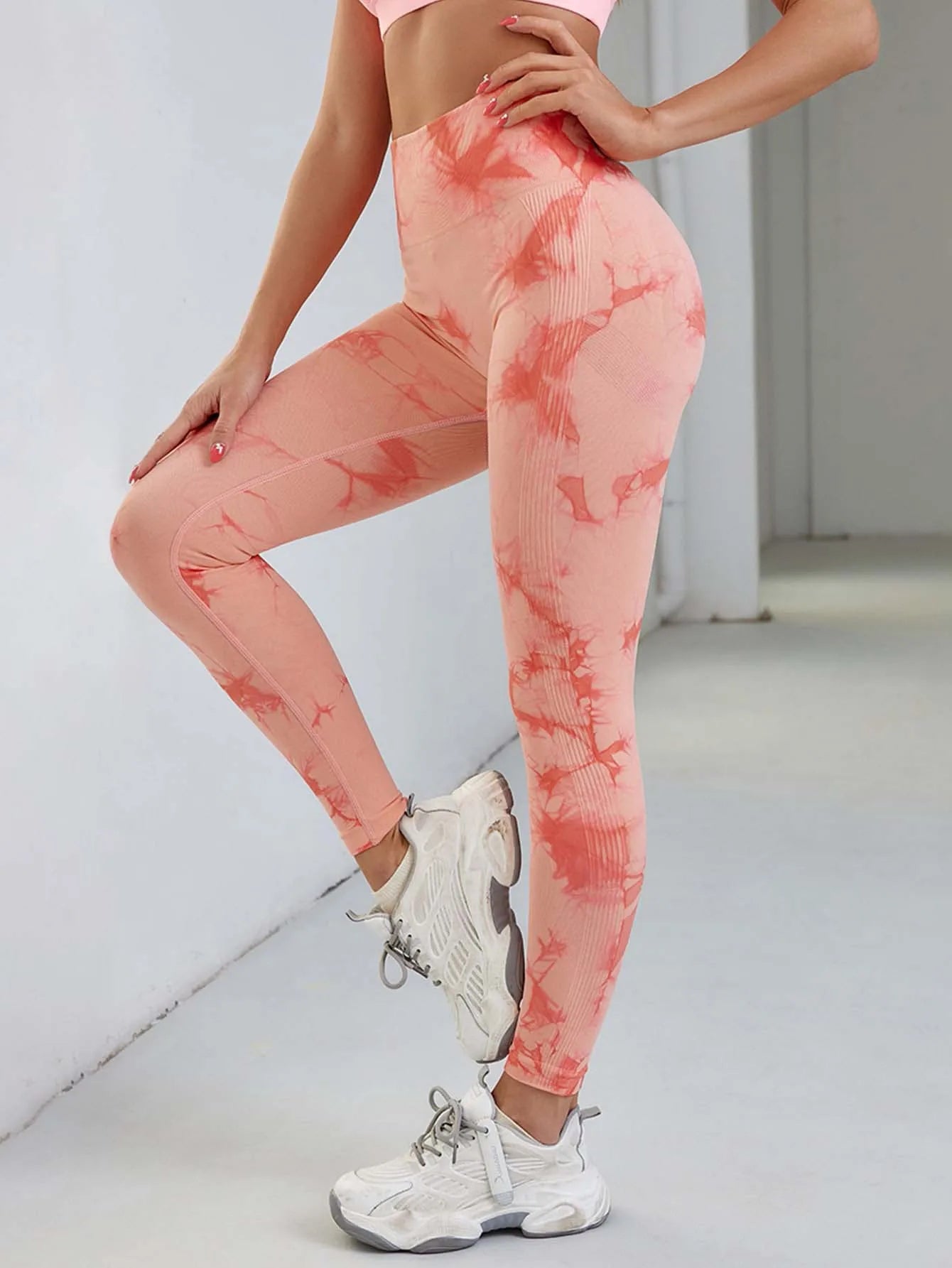 Women Tie-Dye Tights Sportswear Pants Orange