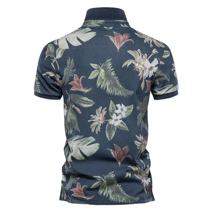 Men Floral Elegant Polo Shirt