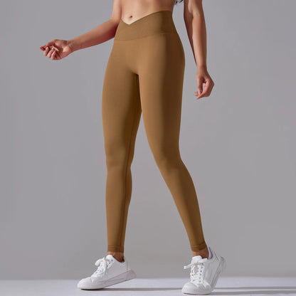 Schwarzman - Women V-Shaped Waist Activewear Pants - Elevate your workout with our Women V-Shaped Waist Activewear Pants. Featuring a high waist for added support and a sporty style, these ankle-length leggings are perfect for all seasons. Made with seaml