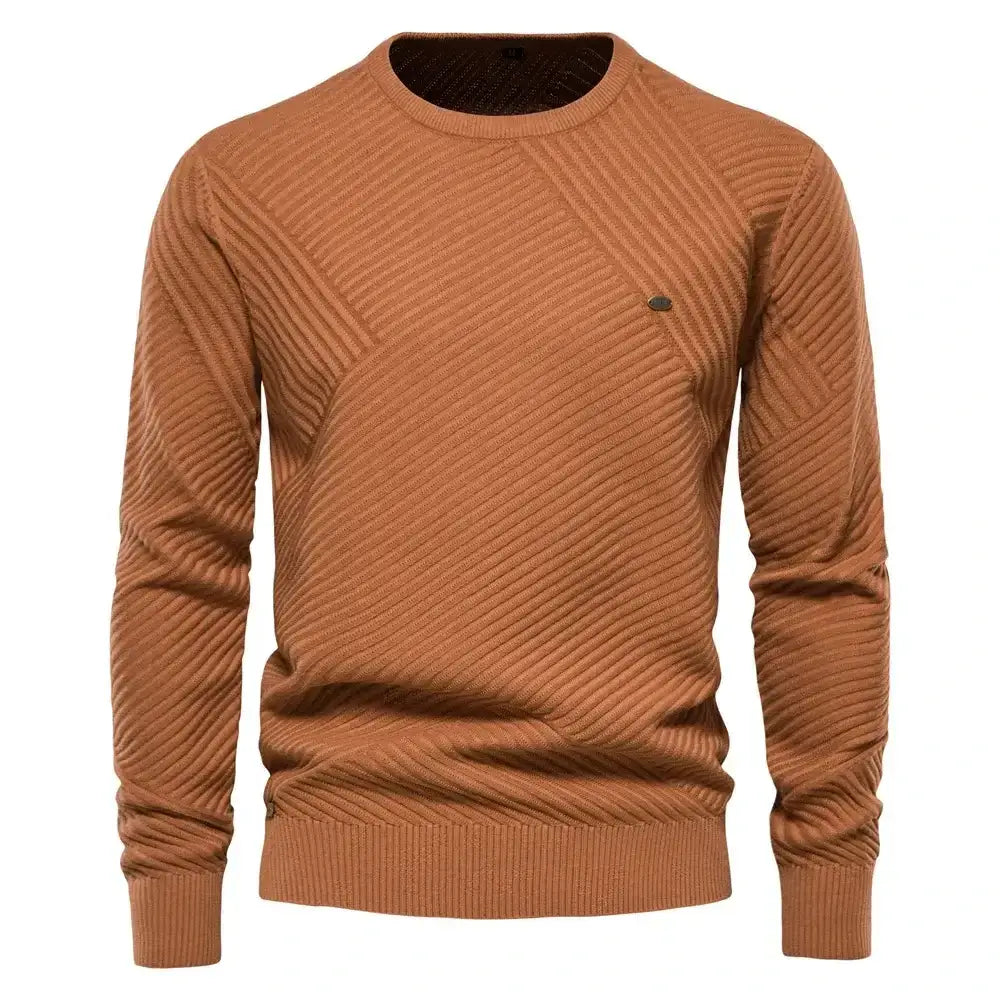 Men Aiopeson Striped Sweater Shirt Orange